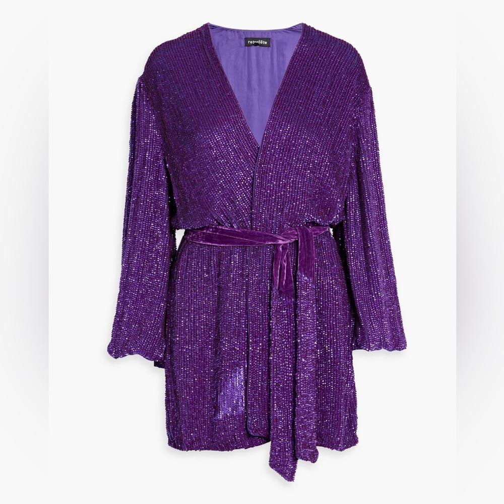 Retrofete Gabrielle Wrap Dress in Royal Purple - WORN ONCE
